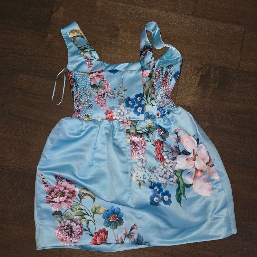ANTHROPOLOGIE Maeve Floral Satin Dress size M 8 10 - Picture 6 of 11